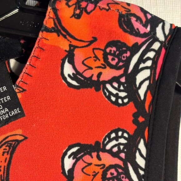 Etcetera Sleeveless Knee-Length Sheath Dress With Ornate Red & Black Floral Prin - Picture 3 of 16